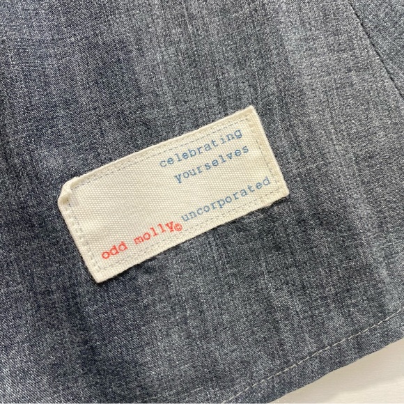 Odd Molly Uncorporated Grey Rose Print Feminine Boho Flowery Pocket Dress 3 - Picture 9 of 15